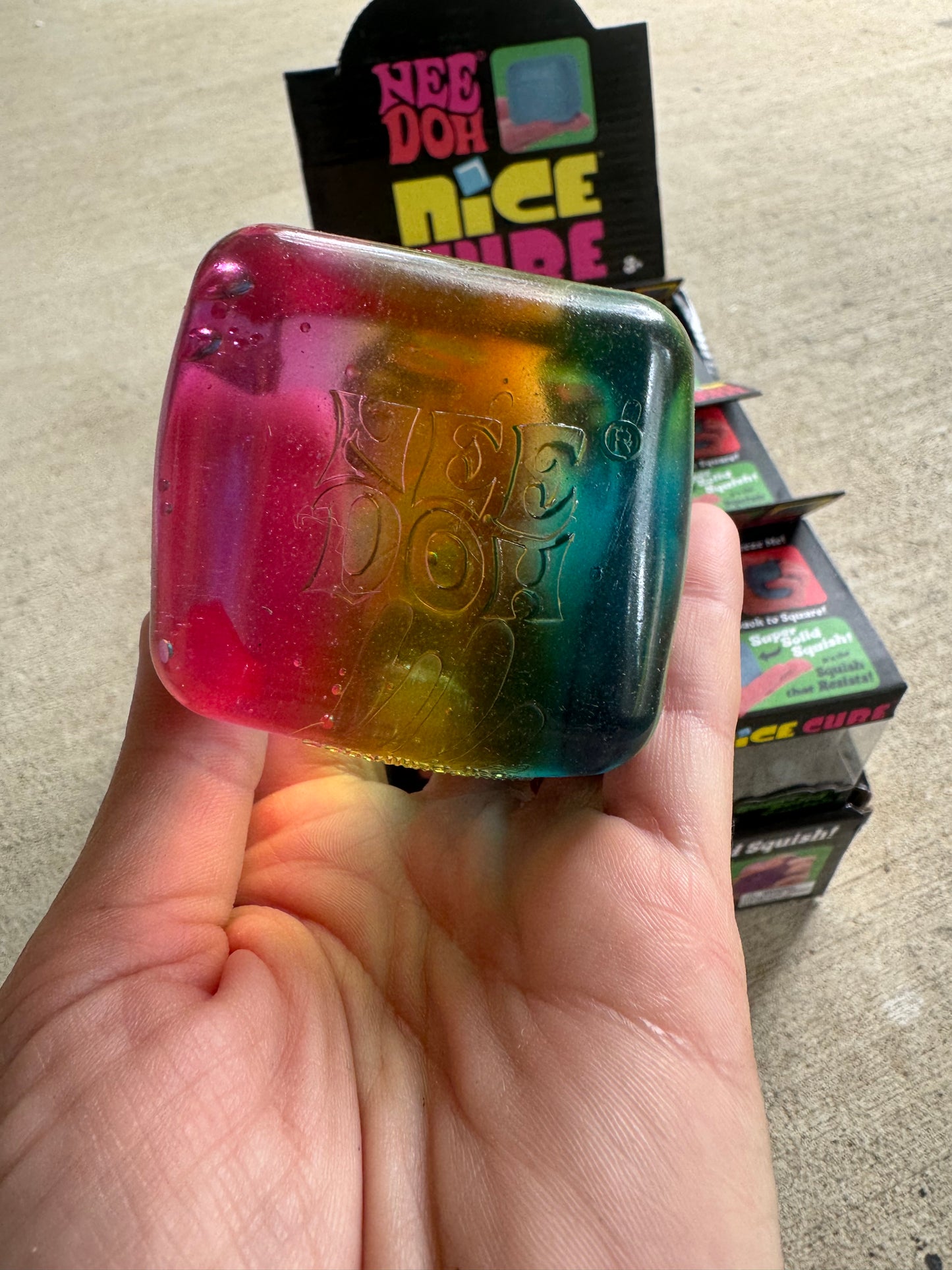 Rainbow Glitter Nice Cube Squishy Sensory Fidget Toy