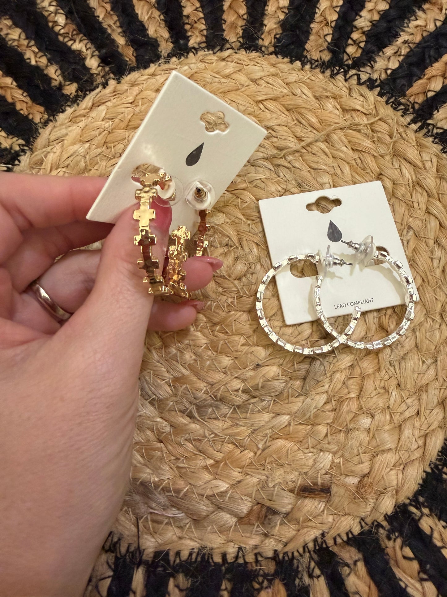 Lightweight Stylish Cross Hoop Earrings
