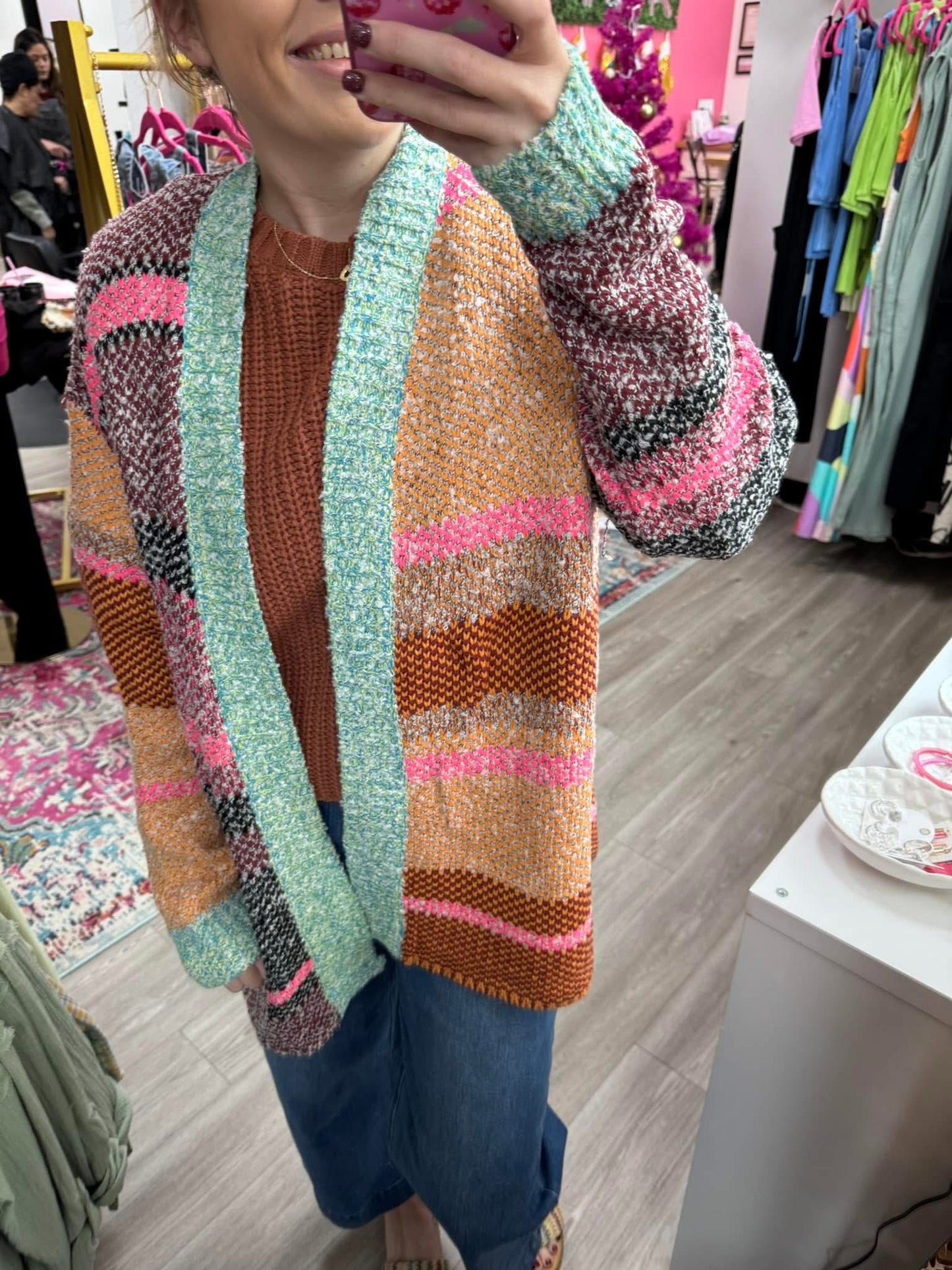 Multicolored abstract cardigan