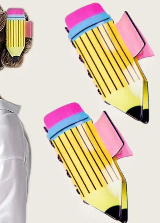 Classic Yellow Pencil Claw Clip