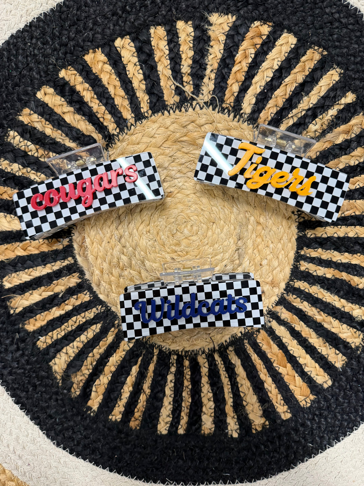 Checkered Mascot Claw Clip