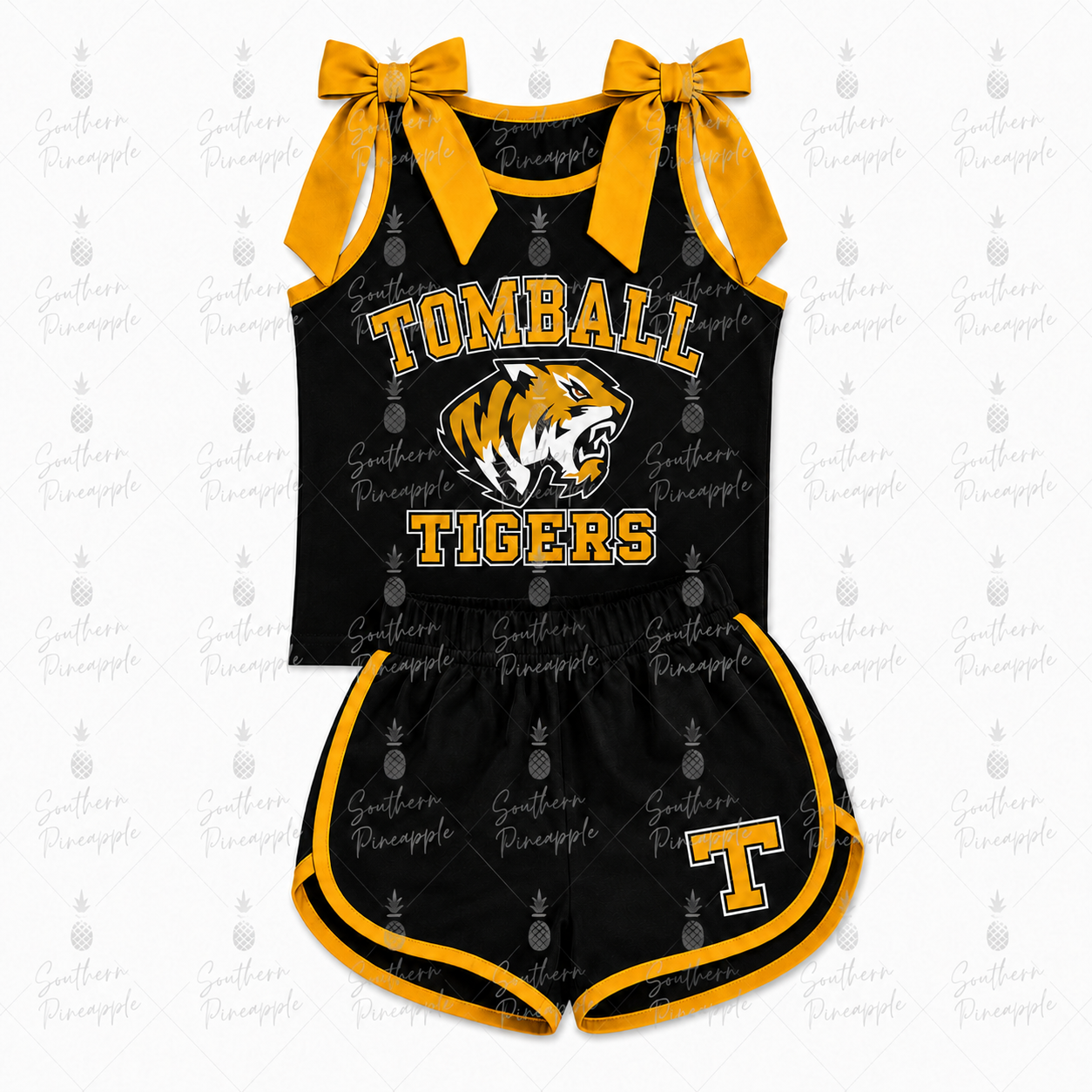 Custom School Spirit Bow Tank & Shorts Set | Toddler & Youth Game Day Outfit Pre-Order