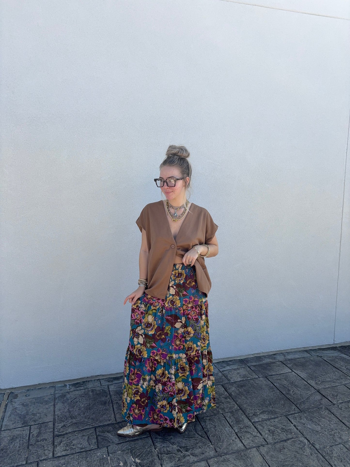 Camel Tailored Knit Vest