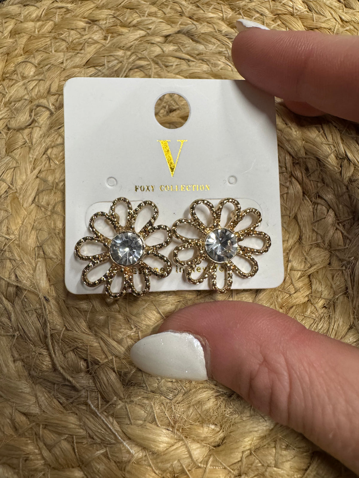 Gold Flower Stud Earrings