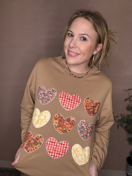 Patchwork Heart Crewneck