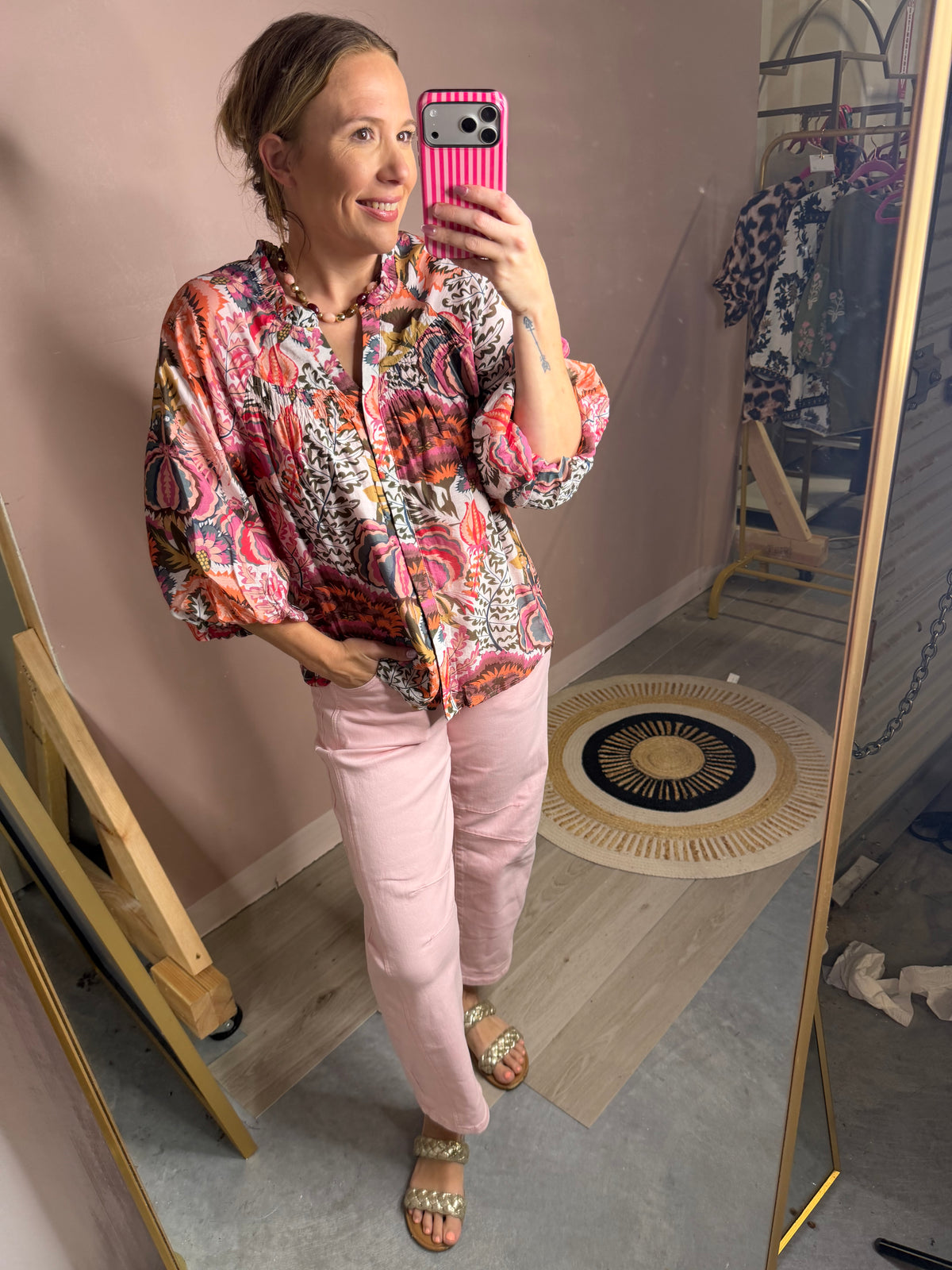 Mauve Multi Floral Flowy Blouse