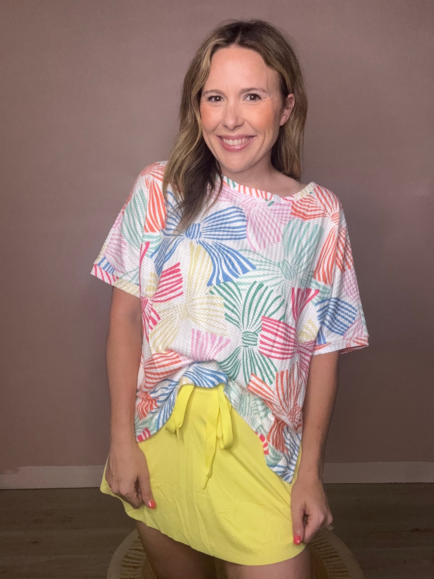 Sweet Bow Waffle Knit Top