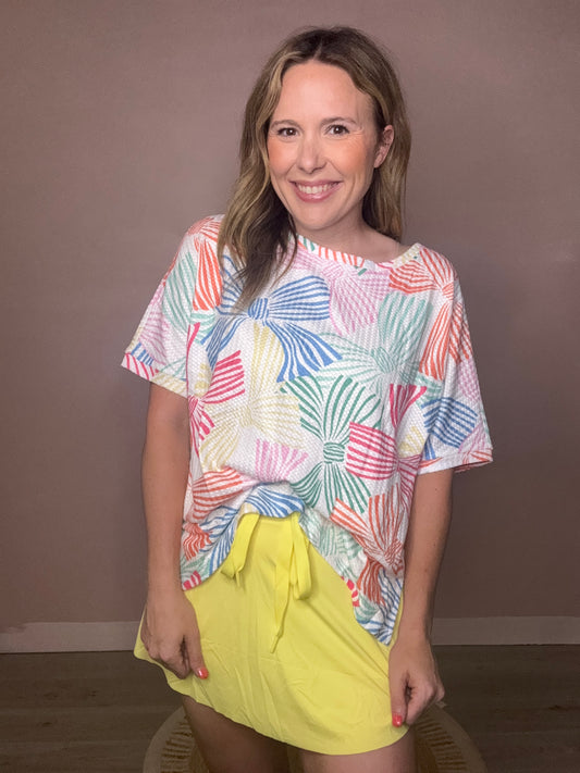 Sweet Bow Waffle Knit Top