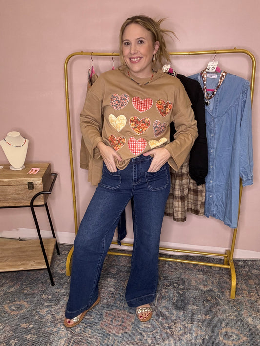 Classic Front Pocket Wide-Leg Jeans