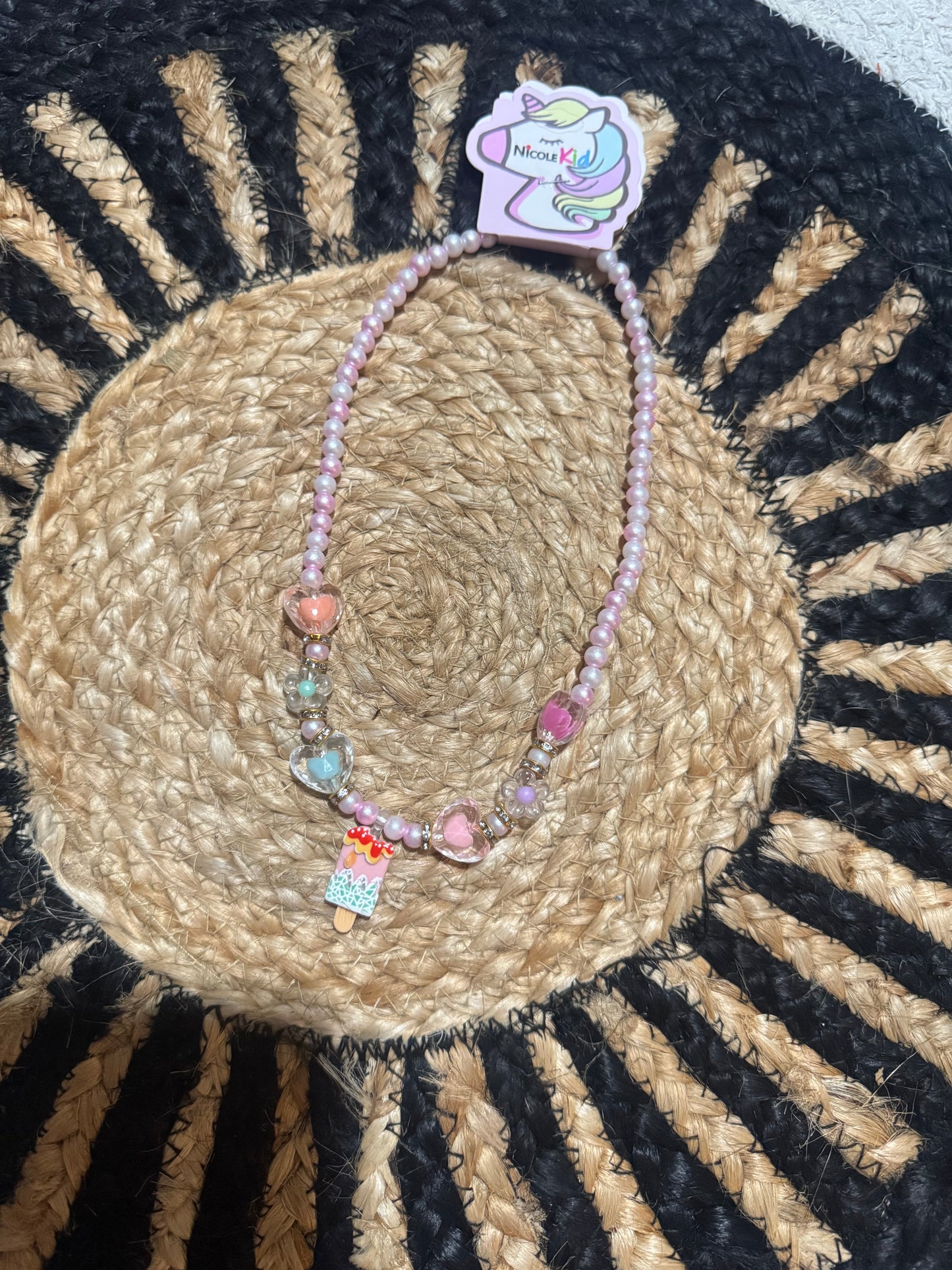 Girls Summer Popsicle Beaded Necklace