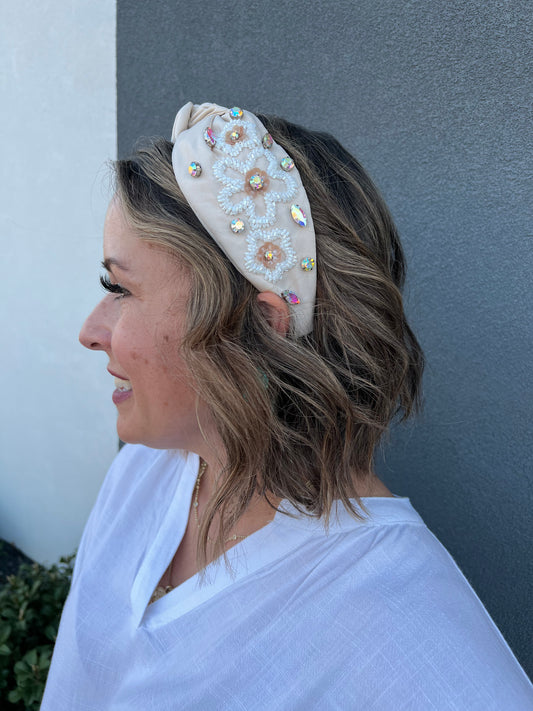 floral beaded headband