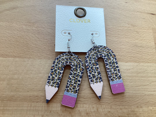 Cheetah Pencil Earrings