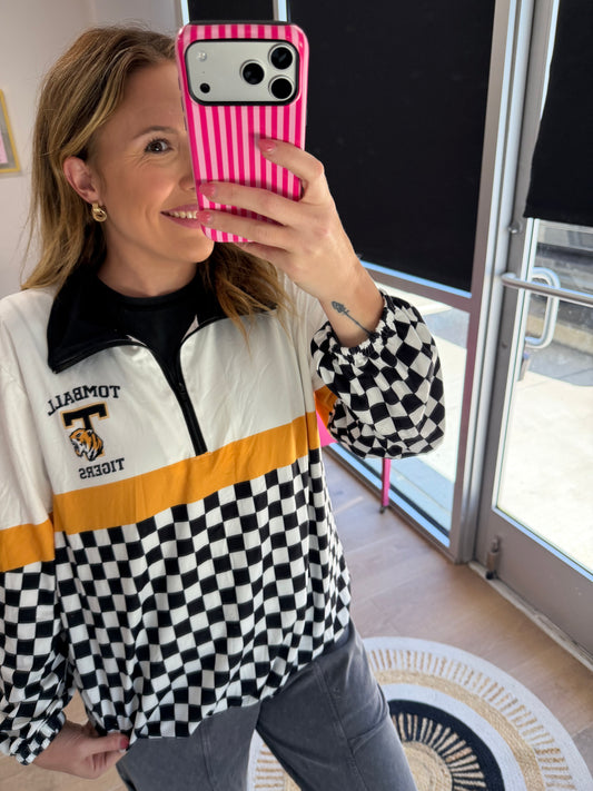 Black Checkered Tomball Tigers Jacket