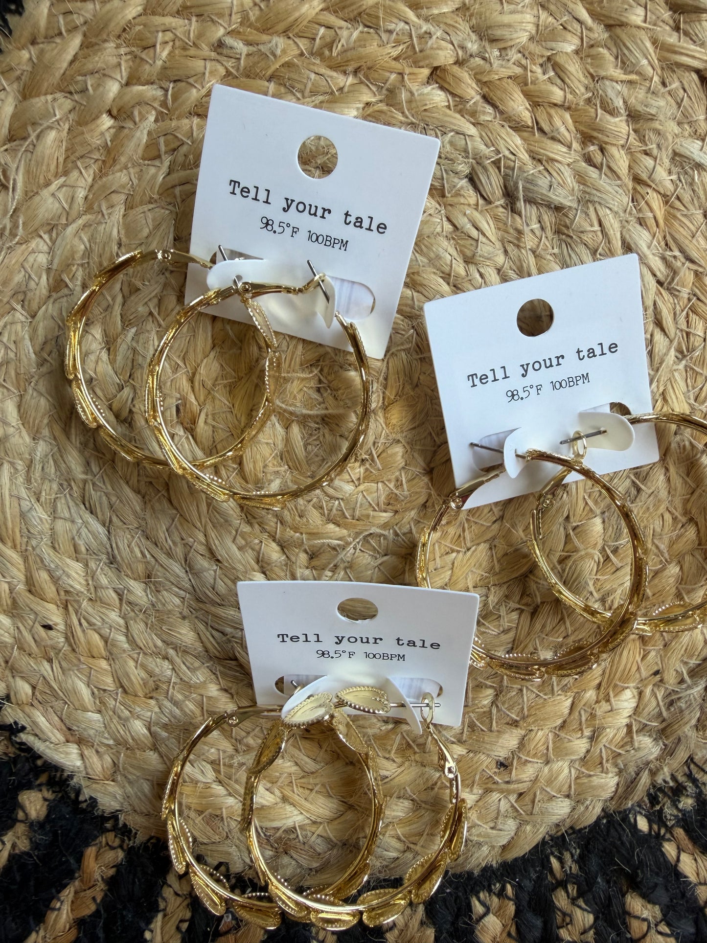 Lightweight Gold Heart Hoop Earrings