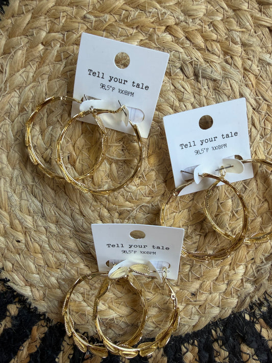 Lightweight Gold Heart Hoop Earrings