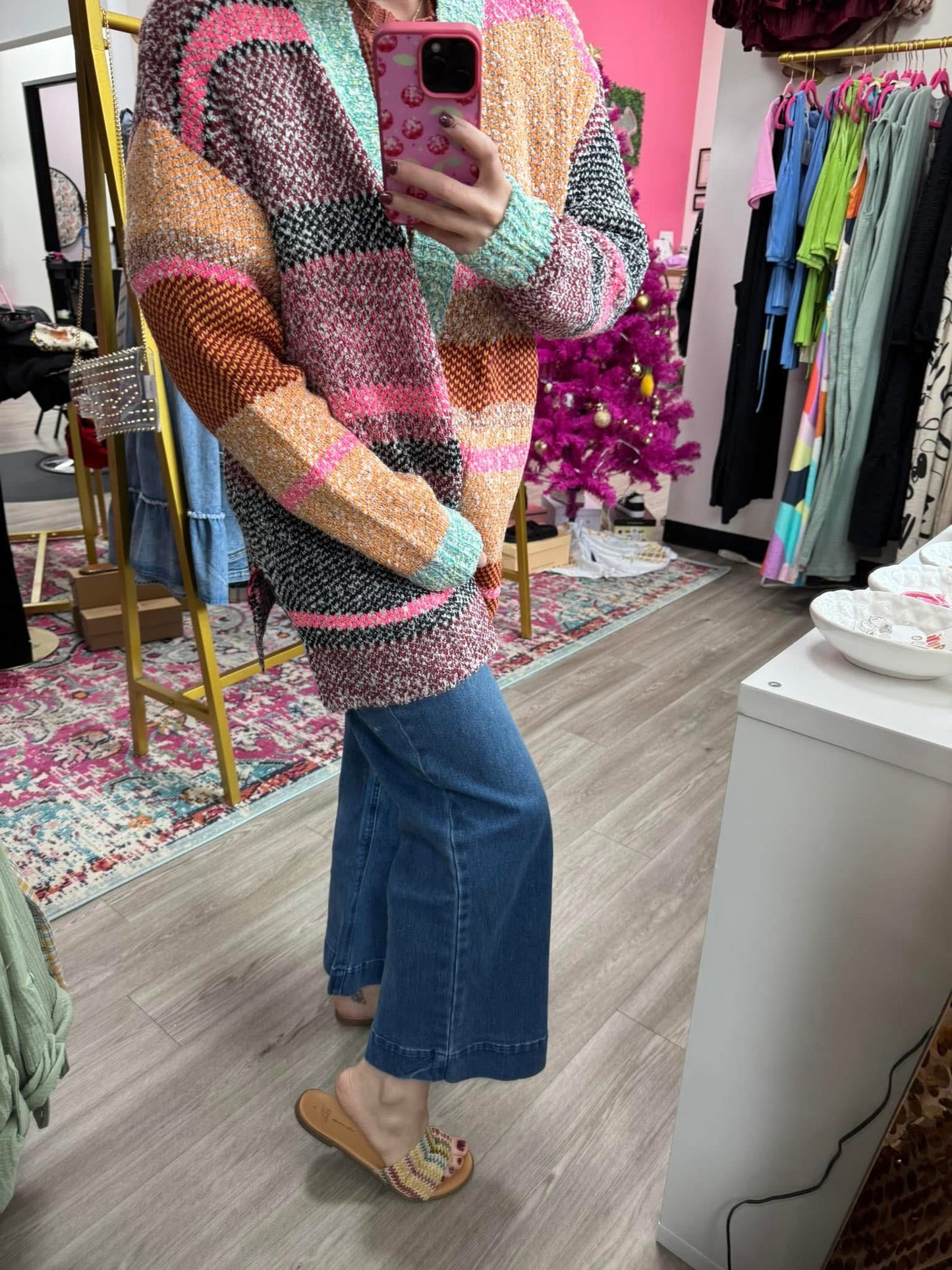 Multicolored abstract cardigan