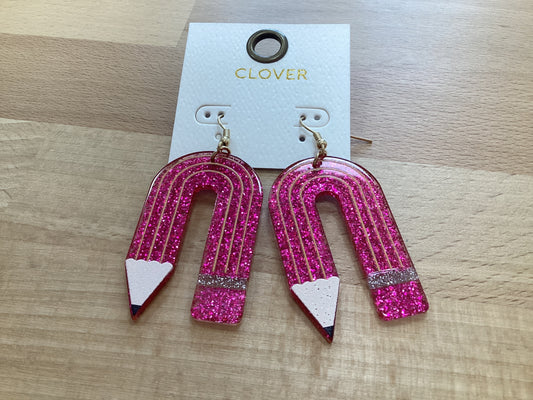 Pink Pencil Earrings