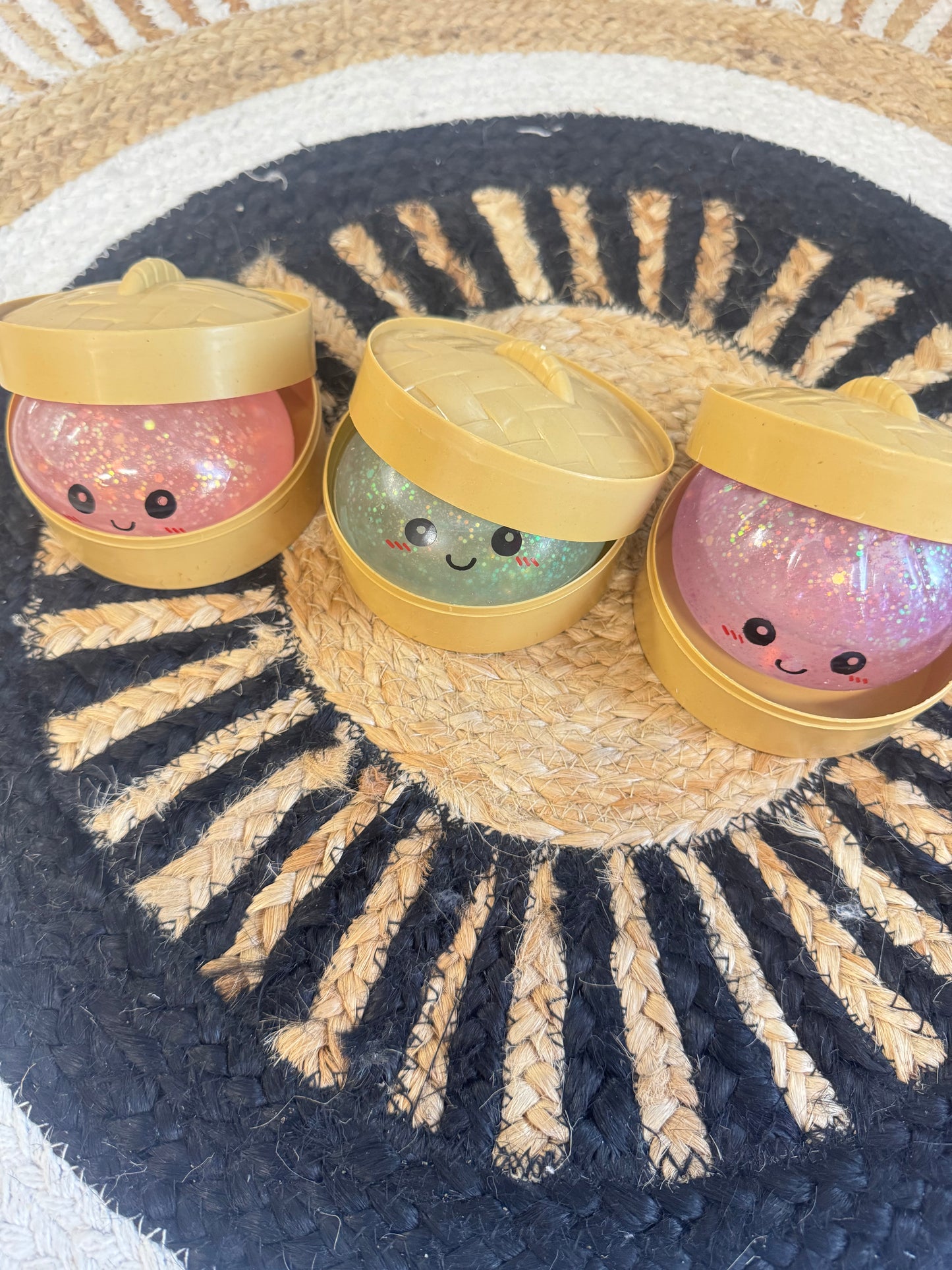 Glow in the Dark Glitter Squishy Dumplings