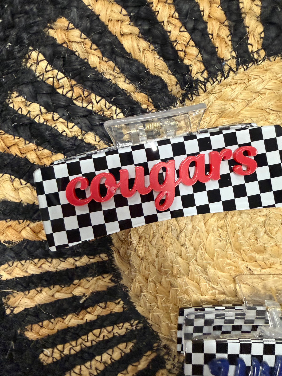Checkered Mascot Claw Clip