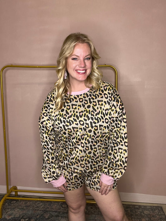 Wild for the Holidays Leopard Lounge Set