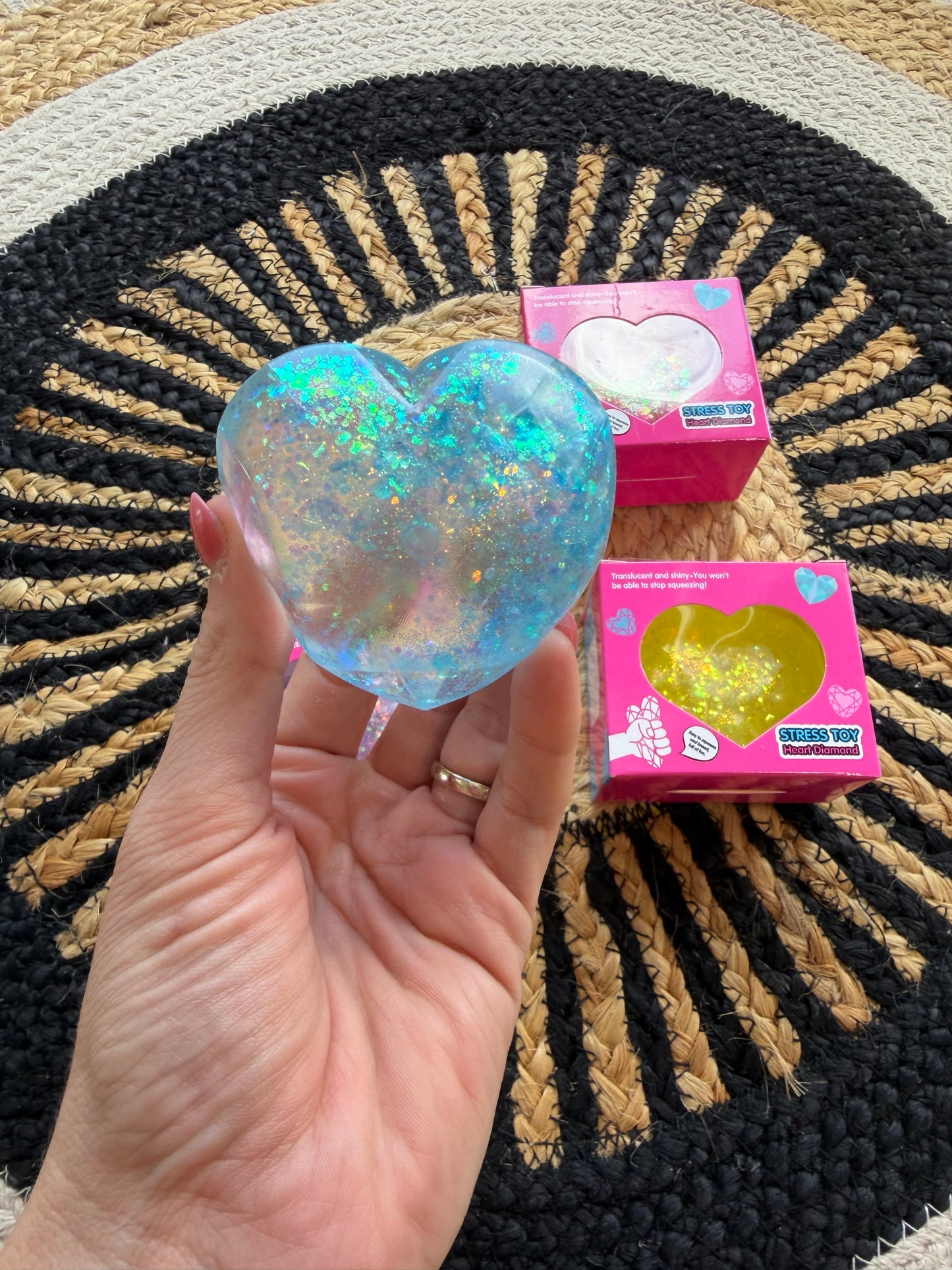 Glitter Diamond Heart Slow Rise Squishy