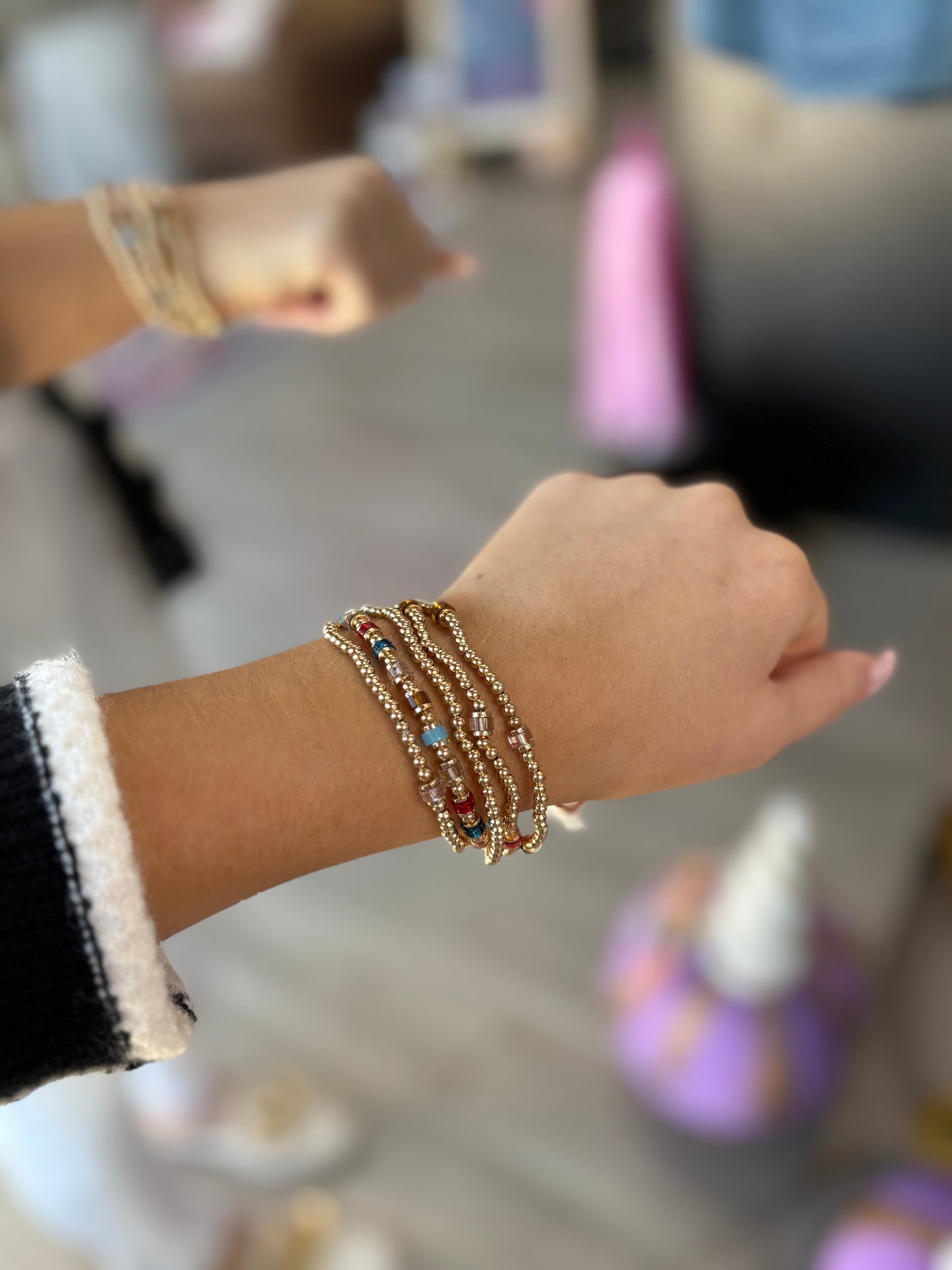 Gilded Confetti Bracelet Stack (Set)