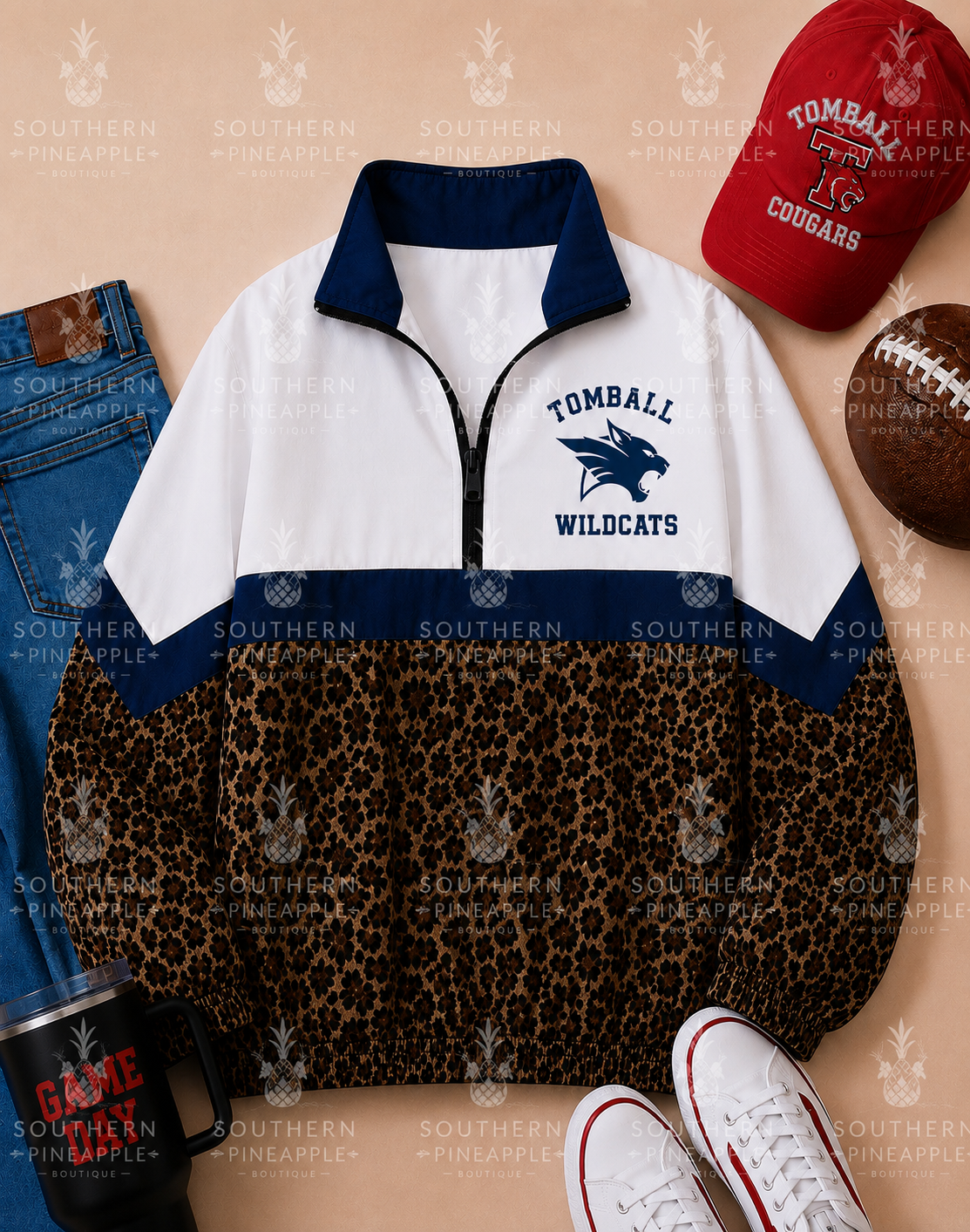 Tomball Wildcats Spirit Windbreaker Quarter Zip Preorder