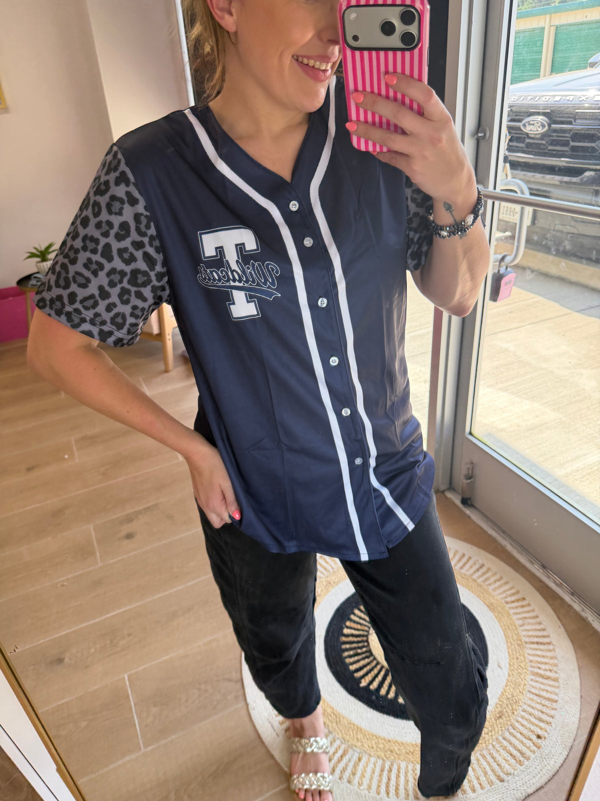 Tomball Wildcats Spirit Jersey | Leopard Sleeve Gameday Top | Tomball TX