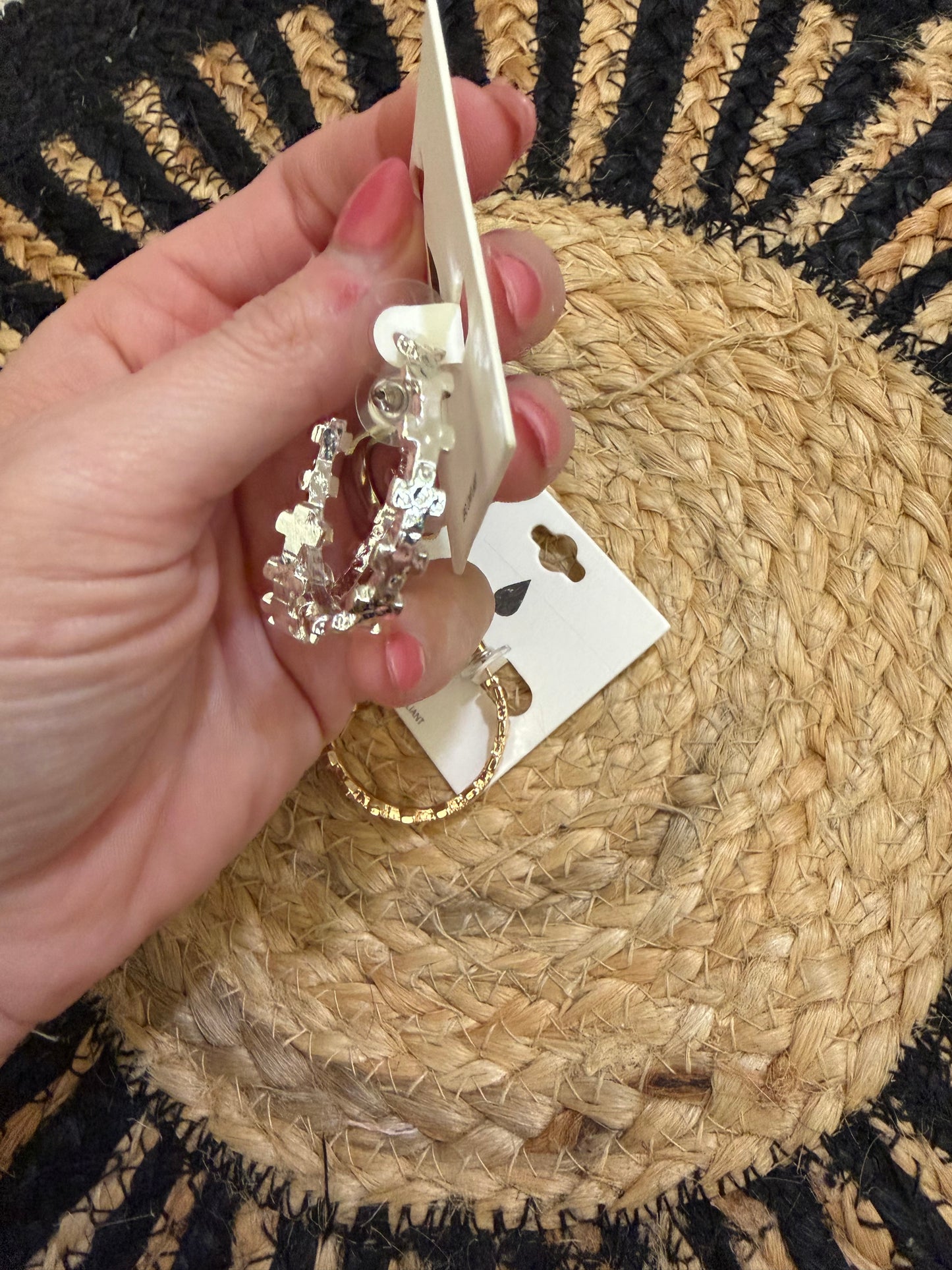 Lightweight Stylish Cross Hoop Earrings