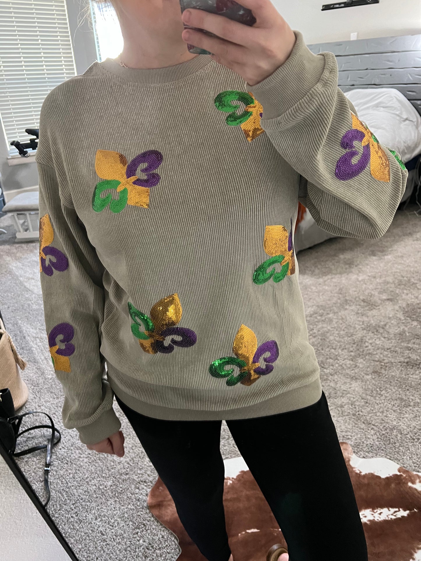 Sequin Mardi Gras Sweater