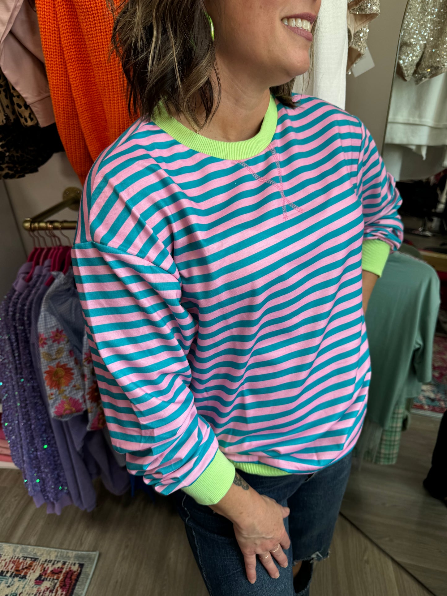 Neon Striped weekend top