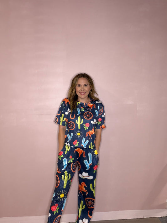 Western Print Lounge Set