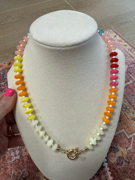 Rainbow Beaded Necklace