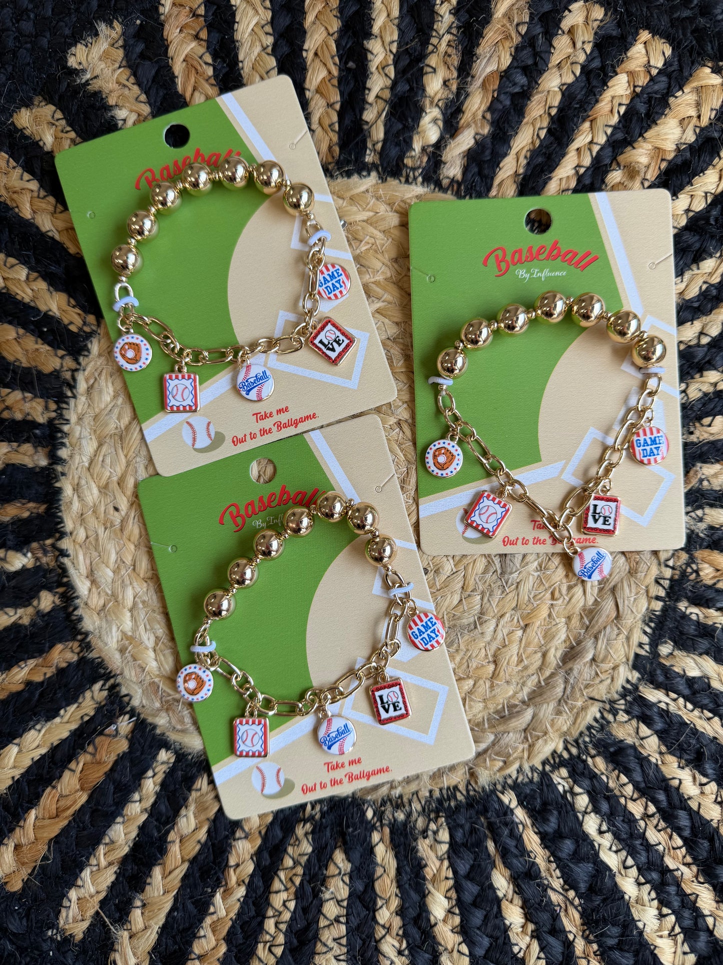 Baseball Stretch Charm Bracelet