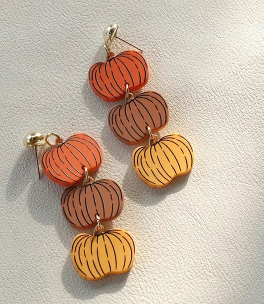 Autumn Trio Pumpkin Drop Earrings