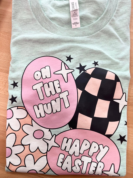 On the Hunt Retro Easter Egg Graphic Tee