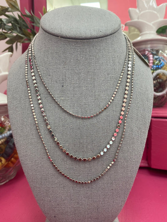 Layered silver necklace