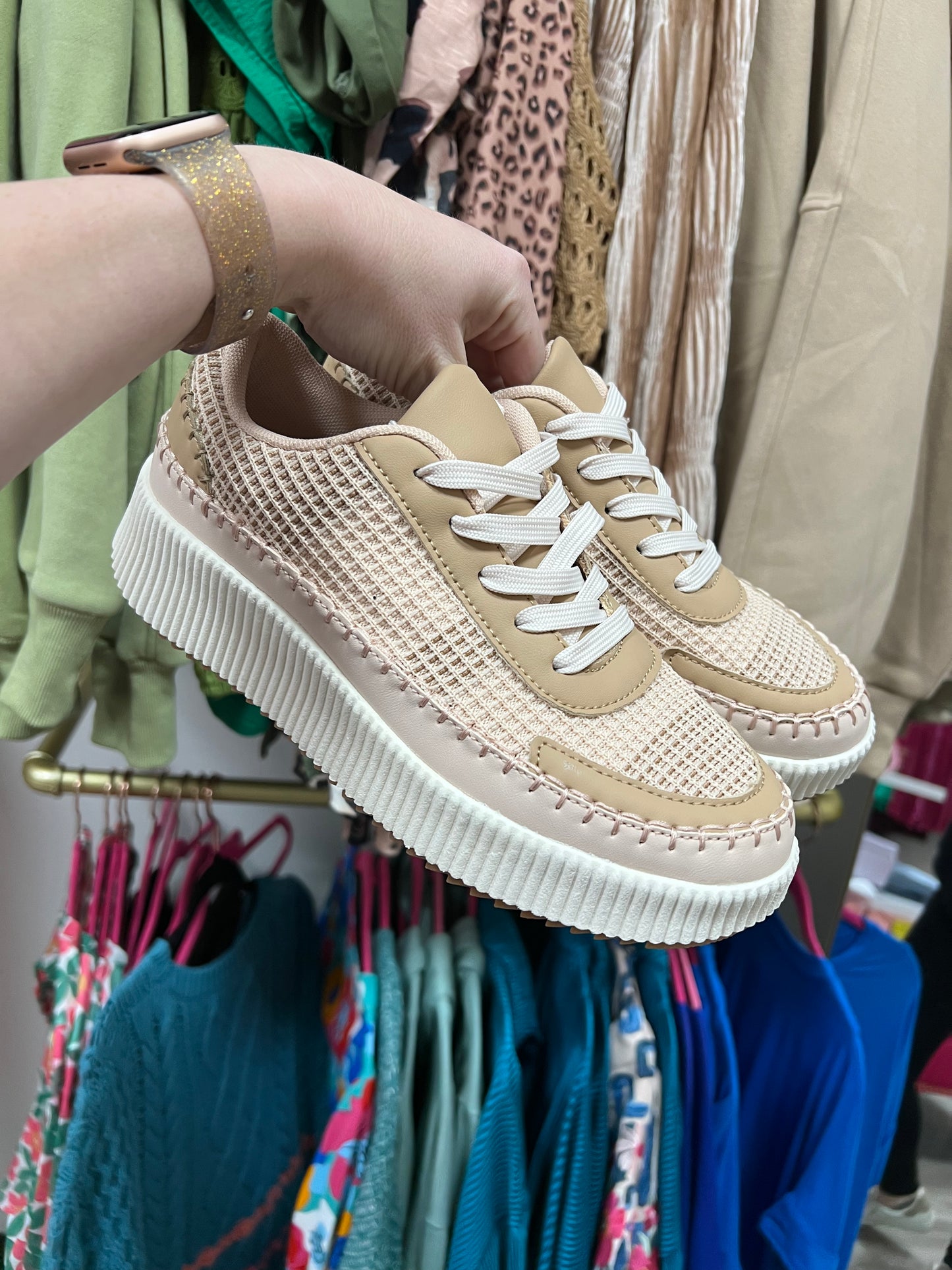 Nude Woven Sneakers