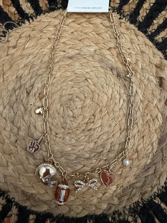 Football Game Day Charm Necklace