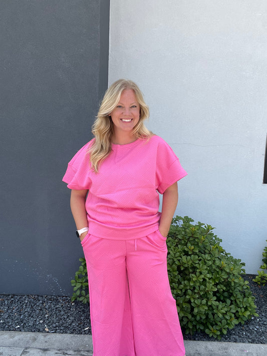 Hot Pink Textured Lounge Set