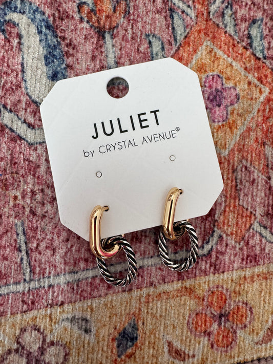 Mixed Metal Hoop Earrings