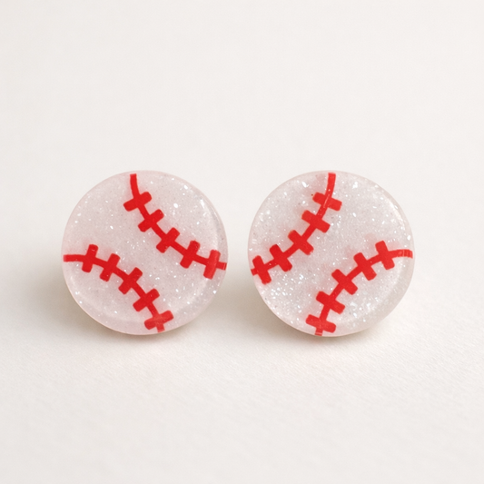 Mini Baseball Stud Earrings