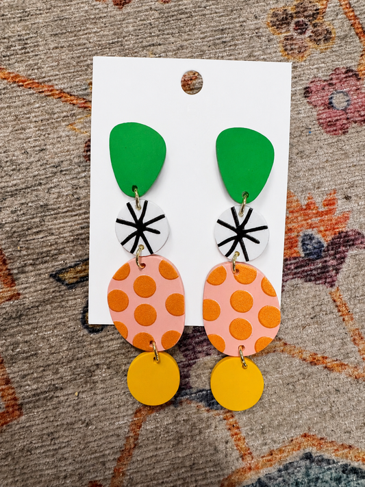 Mod Color Block Statement Earrings