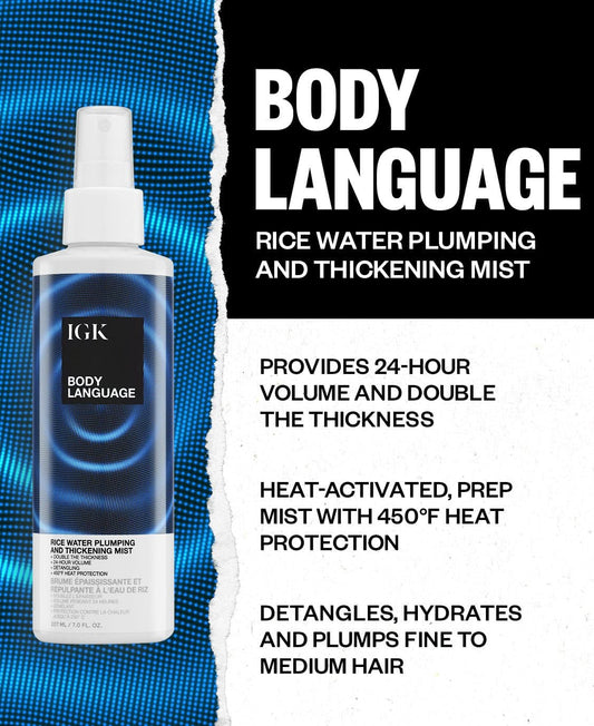 IGK Body Language Rice Water Plumping & Thickening Mist