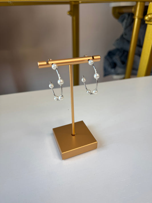 Silver Pearl Station Hoops