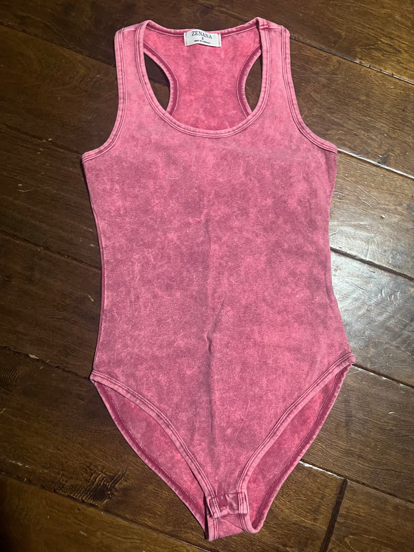 Hot Pink Acid Washed Bodysuit