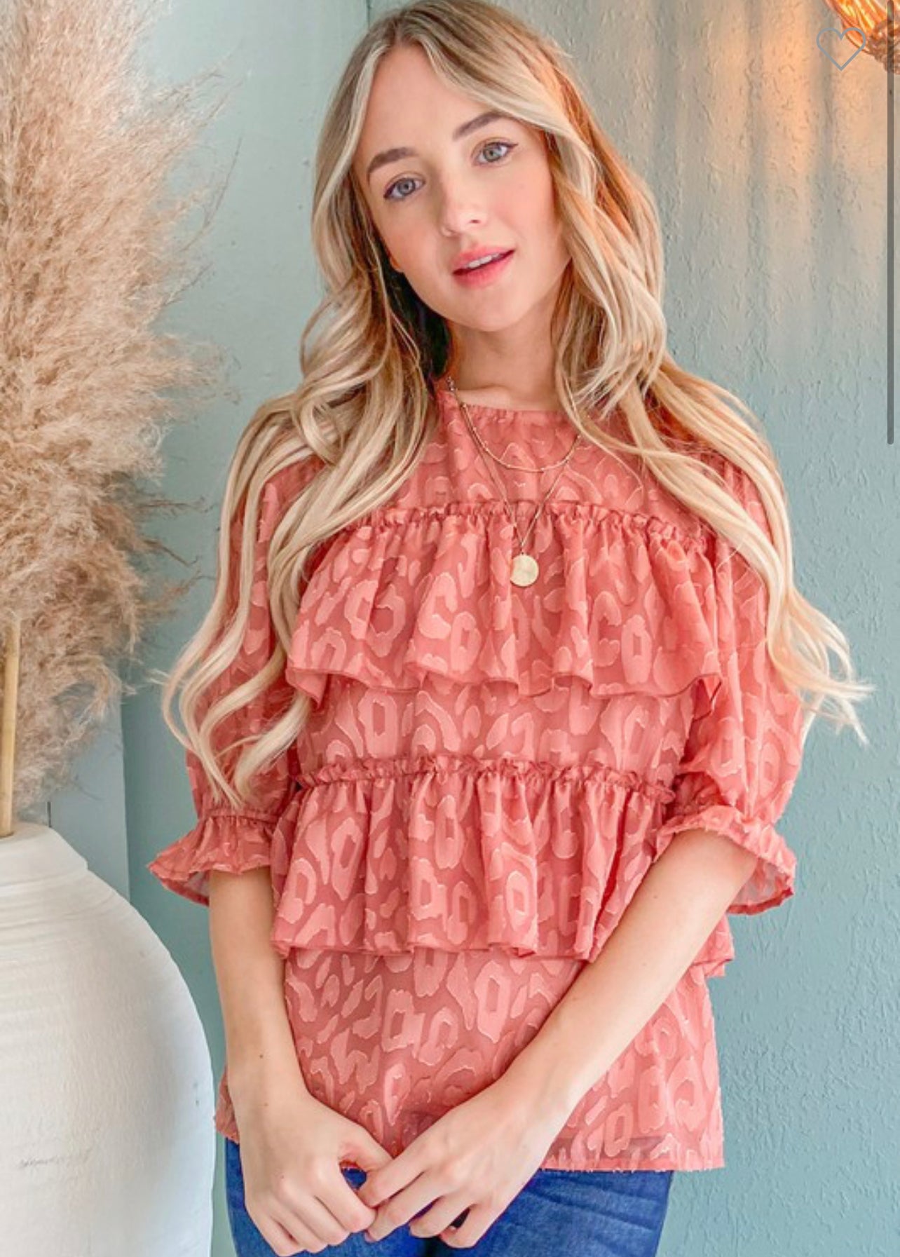 Leopard Ruffle Top